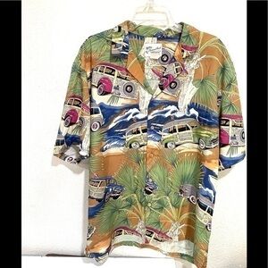 DIAMOND HEAD SPORTSWEAR vintage aloha shirt surf & woodies casual button down -L